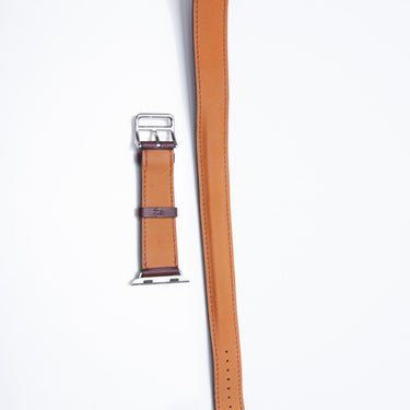 HERMES Purple Leather Apple Watch Band 38MM