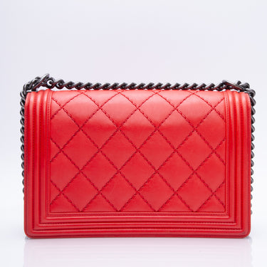 CHANEL Calfskin Quilted New Medium Boy Flap Red