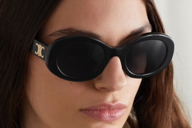 CELINE Black Acetate Oval Sunglasses (New)