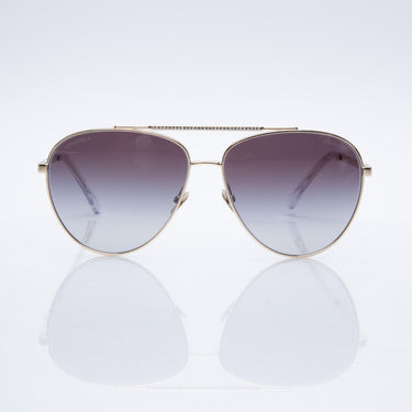 CHANEL Pilot Sunglasses Gold Metal and Strass