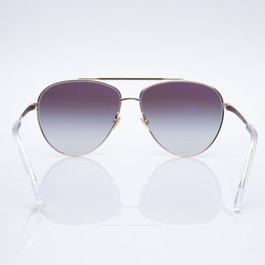 CHANEL Pilot Sunglasses Gold Metal and Strass