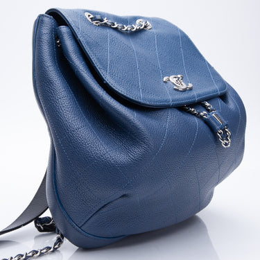 CHANEL Blue Caviar Leather Backpack