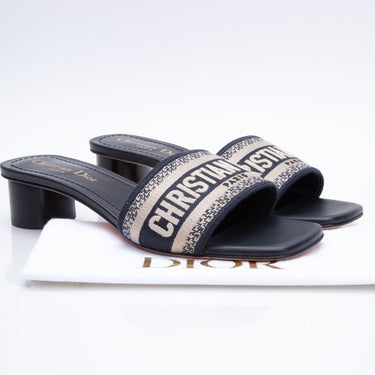 Dior DWAY HEELED SLIDE sz 37 (New)