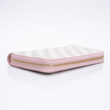 LOUIS VUITTON Damier Azur Zippy Wallet Rose Ballerine (New)
