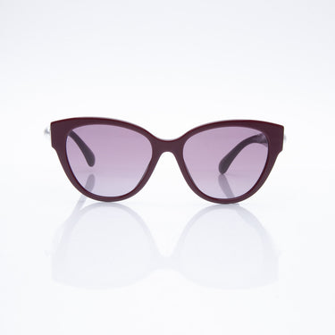 CHANEL Burgundy Acetate Butterfly Classics Sunglasses