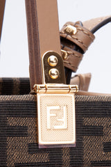 Fendi Sunshine Ff-jacquard Striped-canvas Tote Bag in Brown