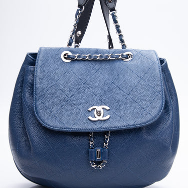 CHANEL Blue Caviar Leather Backpack