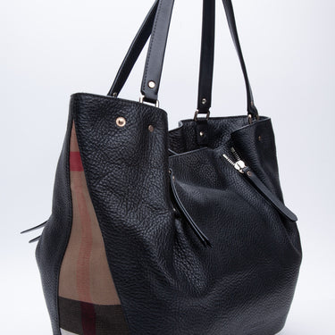 BURBERRY Black Leather Shoulder Bag