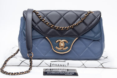 CHANEL Tricolor Quilted Lambskin Small Double Flap Bag