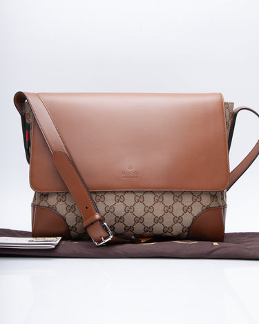 Gucci Canvas Gray Cross Body Messenger Bag Sling Bag 272396