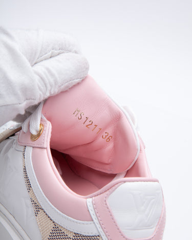Louis Vuitton Sz 35.5 Womens Damier Azur Punchy Sneaker 451lvs33