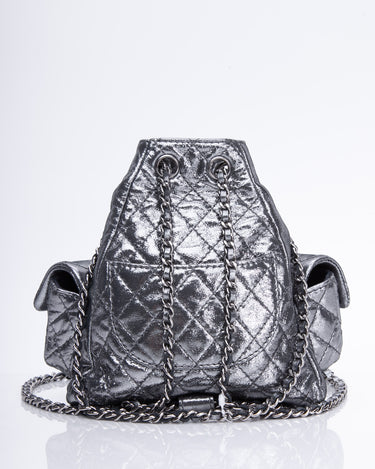 Chanel 19 Wallet on Chain 21B Gray Lambskin with multi-tone hardware