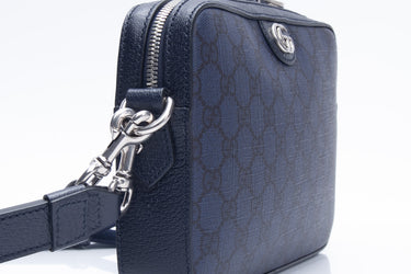 GUCCI GG Ophidia Blue and Black Supreme Canvas Crossbody Bag