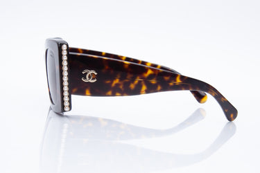 CHANEL Acetate & Glass Pearls Sunglasses