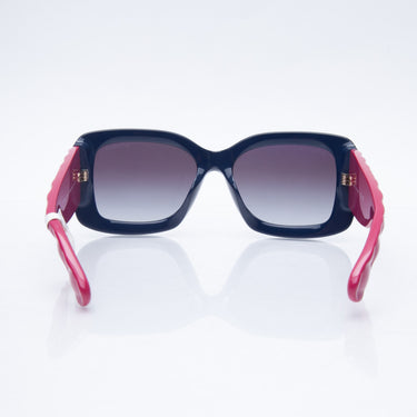 CHANEL Sunglasses Navy and Pink Acetate Quilted CC