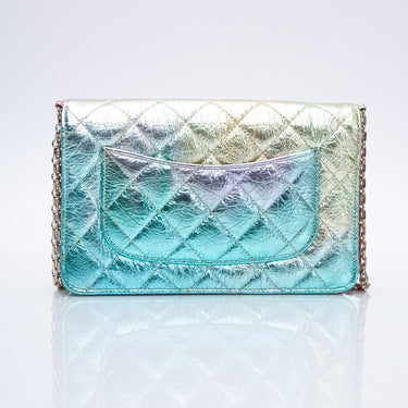 CHANEL Metallic Goatskin Quilted Reissue Wallet on Chain WOC