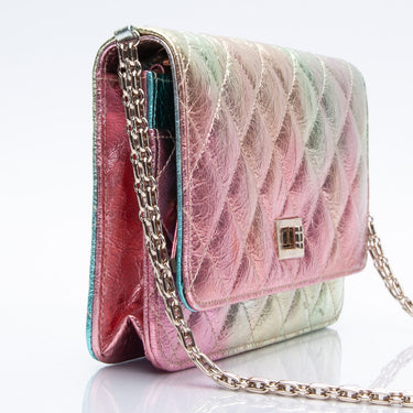 CHANEL Metallic Goatskin Quilted Reissue Wallet on Chain WOC