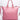 PRADA Pink Leather Large Shopping Tote Bag