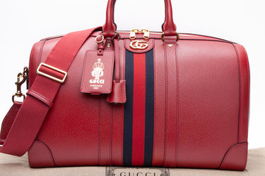GUCCI Red Savoy Medium Duffle Bag