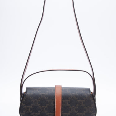 CELINE Clutch on Strap Tabou in Triomphe Canvas and Calfskin (NEW)