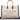SAINT LAURENT Linen Calfskin Rive Gauche Tote Natural
