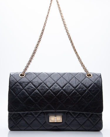 FWRD Renew Chanel Quilted Calfskin XXL Travel Flap Bag in Black