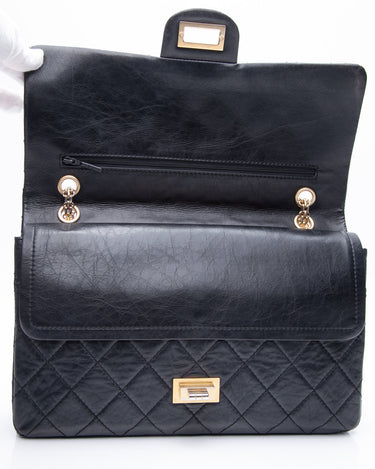 Black Aged Calfskin Quilted 2.55 Mini Reissue Hanger Flap Bag – REDELUXE