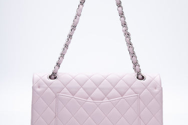 CHANEL Light Pink Lambskin Quilted Medium Double Flap Bag