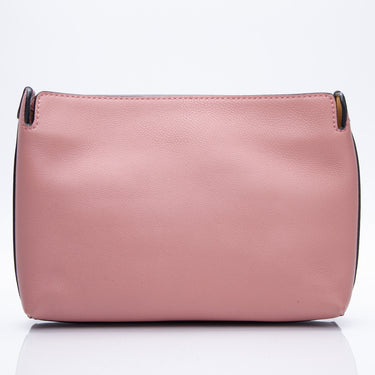 BURBERRY Medium Tri-tone Leather Clutch In Dusty Rose/Purple