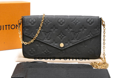 LOUIS VUITTON Black Empreinte Pochette Felicie Crossbody
