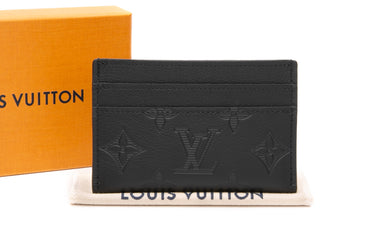 LOUIS VUITTON Black Monogram Shadow Card Case (NEW)