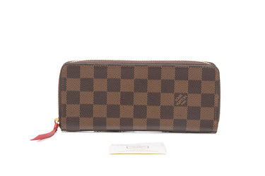 LOUIS VUITTON Damier Ebene Clemence Cherry Wallet