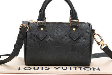 LOUIS VUITTON Monogram Black Empreinte Leather Nano Speedy