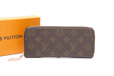 LOUIS VUITTON Monogram Canvas Rose Ballerine Clemence Wallet