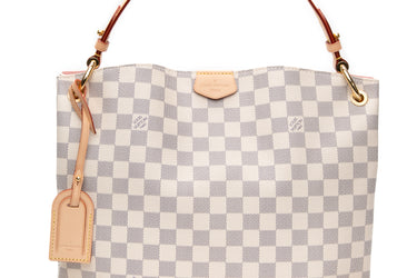 LOUIS VUITTON Rose Ballerine Pink Damier Azur Graceful PM