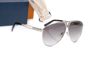 LOUIS VUITTON Tonca Silver Aviator Sunglasses