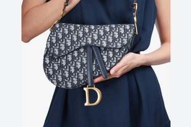 DIOR Blue Dior Oblique Jacquard Saddle Bag With Strap Bag (New)