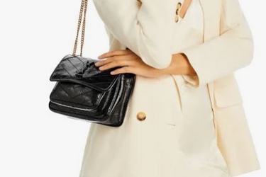 SAINT LAURENT Black Baby Niki Crinkled Leather Crossbody Bag