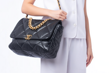 CHANEL Black Lambskin Quilted Maxi Chanel 19 Flap Bag