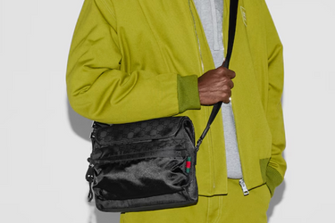 GUCCI Black Nylon Nexus Medium Crossbody Bag