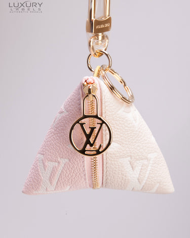 Louis Vuitton Berlingot Bag Charm and Key Holder Rose Beige Leather & Metal
