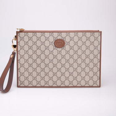 Gucci Pouch/Wristlet with Interlocking G (New)