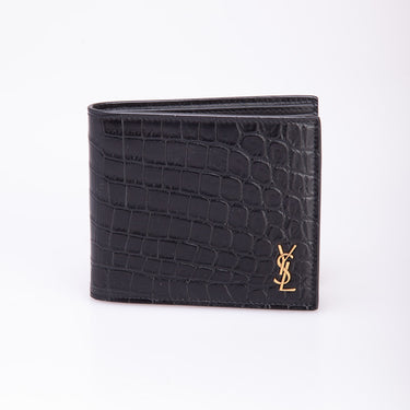 Saint Laurent CASSANDRE EAST/WEST WALLET IN CROCODILE-EMBOSSED LEATHER (New)