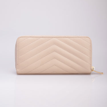 Saint Laurent Monogram Matelasse Leather Zip-Around Wallet
