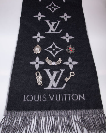 Louis Vuitton Cashmere Monogram Reykjavik Scarf Black - Luxury Helsinki