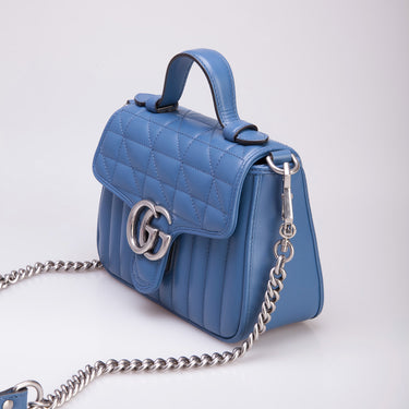 Gucci GG MARMONT MINI TOP HANDLE BAG CROSSBODY (New)