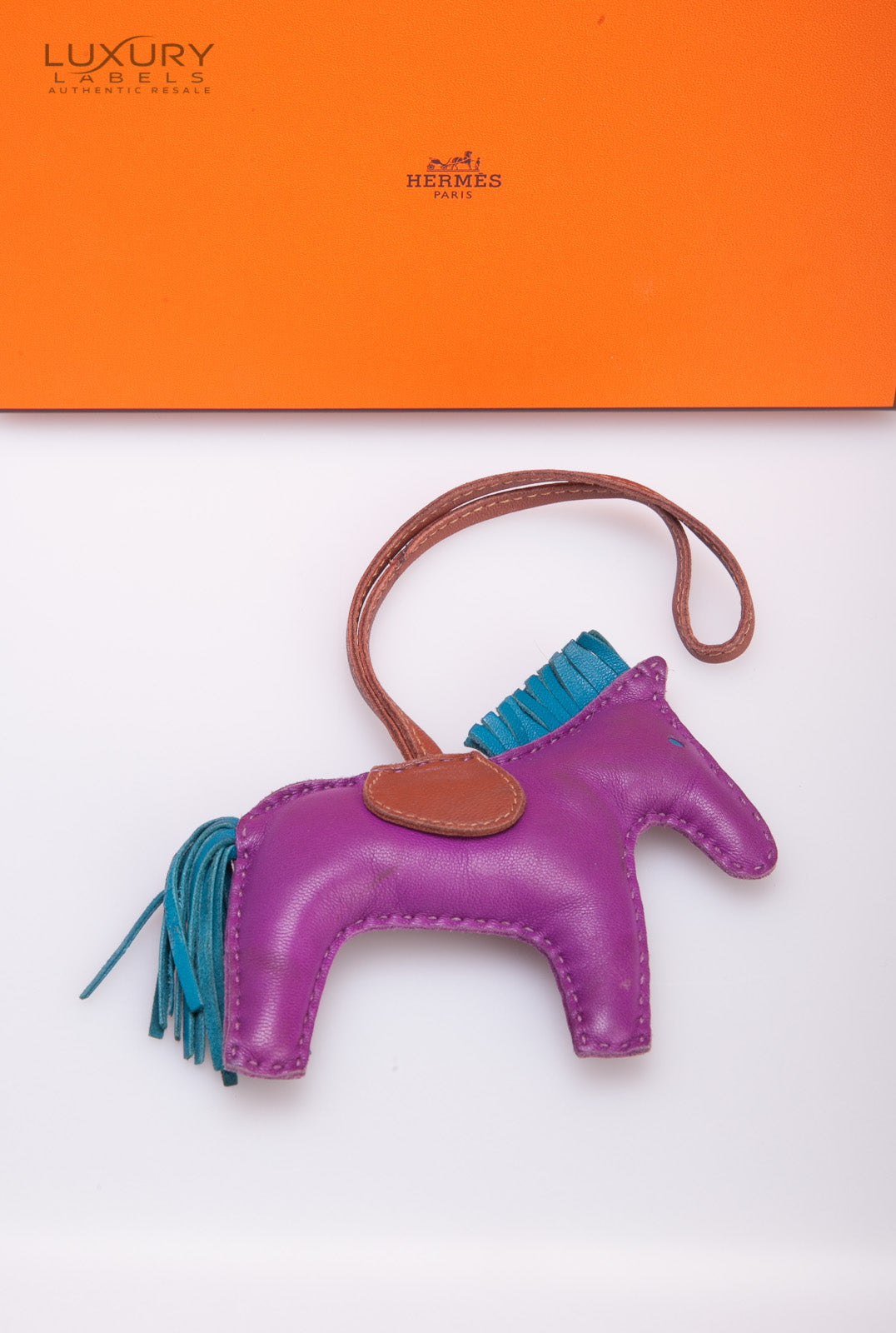 Hermes Bag Charm Anemone MM Rodeo Horse