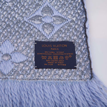 Louis Vuitton Blue High Shine Logomania Scarf (New)
