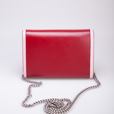 GUCCI Calfskin Mini Dionysus Chain Crossbody Bag Red Pink (New)
